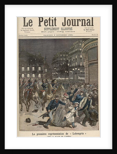 Riots in Paris objecting to the Performance of 'Lohengrin' at the Palais Garnier by Fortune Louis & Meyer Henri Meaulle
