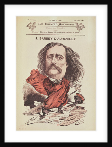 Jules Barbey d'Aurevilly from the cover of 'Les Hommes d'Aujourd'hui' by Coll-Toc
