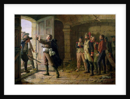 Maurice Gigost d'Elbee Protecting the New Prisoners at Chemille, April 1793 by Marie Felix Edmond de Boislecomte