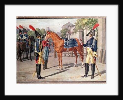 Officer and Guard of the Royal Guard in 1826 by French School