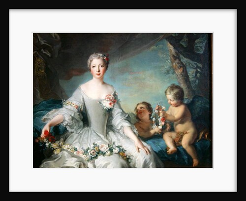 Portrait presumed to be Louise Diane d'Orleans as Flora, 1731 by Jean-Marc Nattier