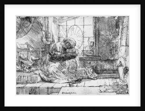 The Holy Family with a cat, 1654 by Rembrandt Harmensz. van Rijn