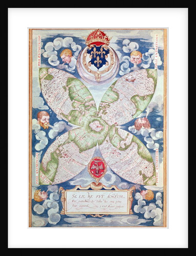 Fol.7v Map of the North Pole by Guillaume Le Testu