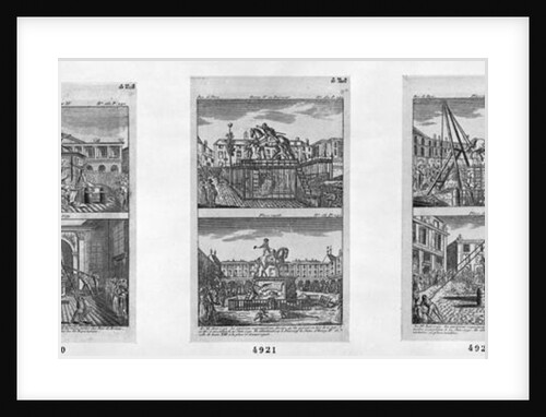 Six royal statues destroyed in Paris, 11th August 1792 by French School
