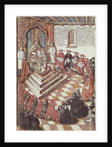 Ms 1163 fol.35v Pope Clement VII with his cardinals by Italian School