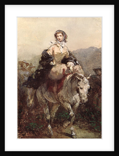 Young Woman on a Horse by Eugene-Louis Lami