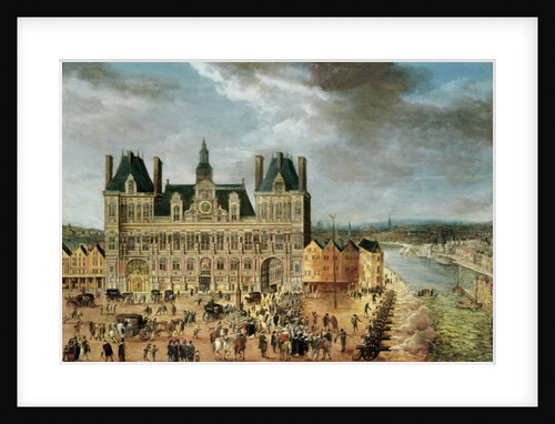 The Hotel de Ville, Place de Greve by Flemish School