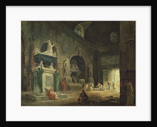 View of a Gallery in the Musee des Monuments Francais by Hubert Robert