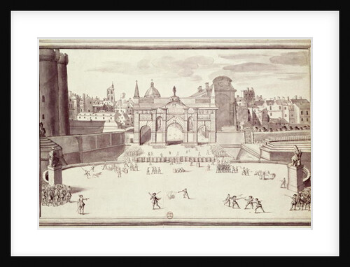 Barricades at Porte Sainte-Antoine, 26th August 1648 by French School