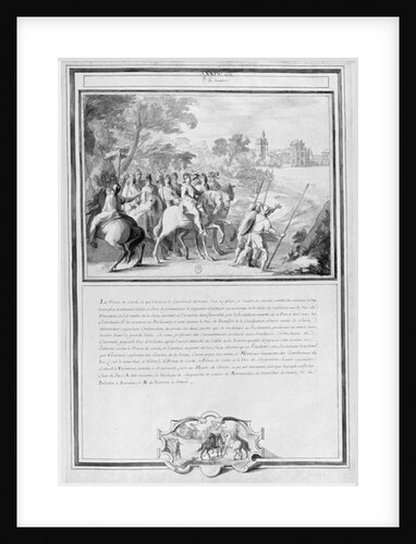 Louis II de Bourbon Prince of Conde with his Brother, Armand de Bourbon Prince of Conti and Henri II de Longueville Duke of Estouteville Riding to Vincennes by French School