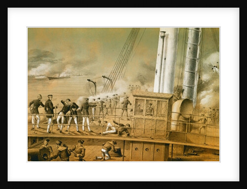 Admiral Amedee Anatole Courbet and his Officers on Board the 'Volta', 23rd August 1884, 1885 by Charles Leduc