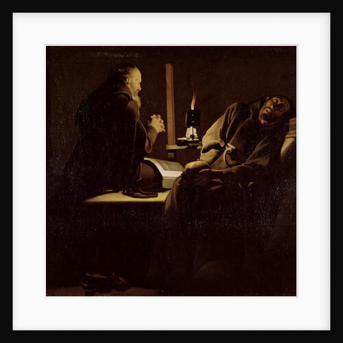 The Ecstasy of St. Francis, A Monk at Prayer with a Dying Monk by Georges de la Tour