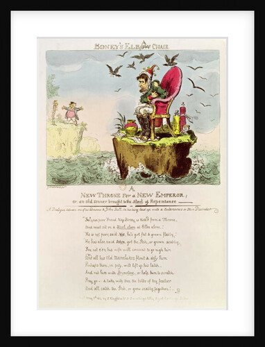 Boney's Elba Chair, published by S. Knight, London, 5th May 1814 by George Cruikshank