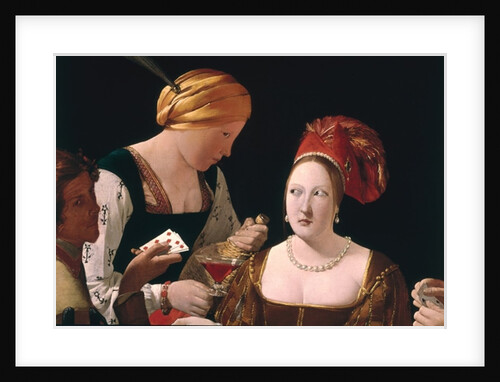 The Cheat with the Ace of Diamonds, detail depicting the two women, c.1635-40 by Georges de la Tour