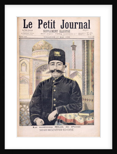 Portrait of Shah Mozzafer-ed-Din illustration from 'Le Petit Journal', 17th May 1896 by Oswaldo Tofani