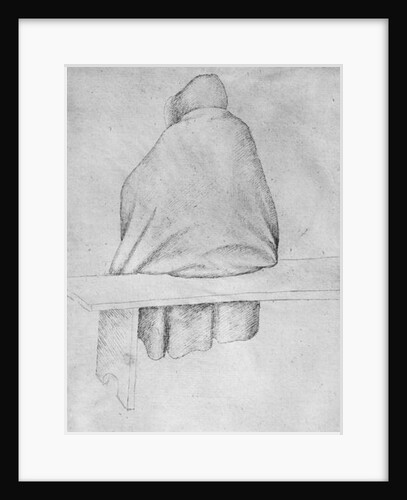 Monk seated on a bench, seen from behind by Antonio Pisanello