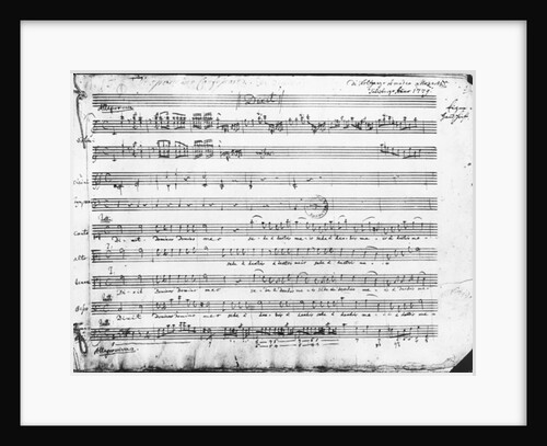 Sunday Vespers, 1779 by Wolfgang Amadeus Mozart