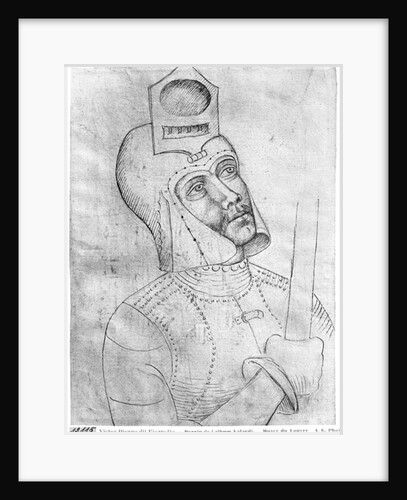 Soldier wearing a visored helmet by Antonio Pisanello