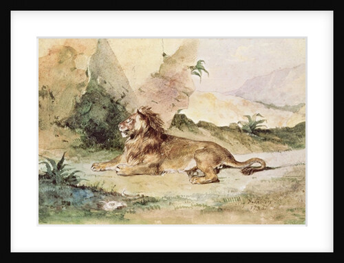 A Lion in the Desert, 1834 by Ferdinand Victor Eugene Delacroix