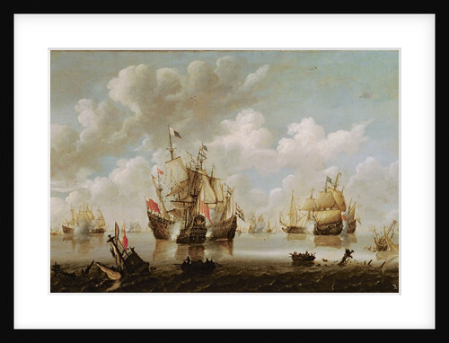 Naval Battle by Willem van de the Younger Velde