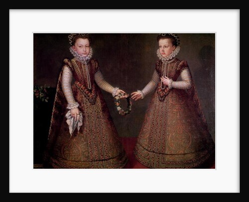The Infantas Isabella Clara Eugenia, Governor of the Netherlands and Catalina Micaela, Duchess of Savoy, 1575 by Alonso Sanchez Coello