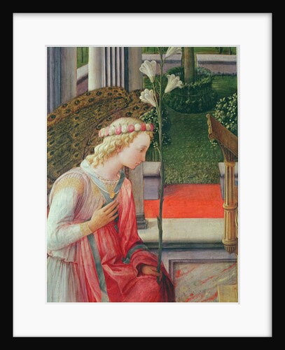 The Annunciation, detail of the Angel Gabriel by Fra Filippo Lippi