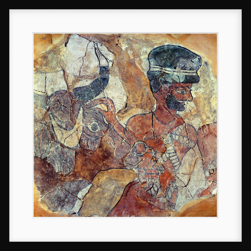 A priest leading a bull to sacrifice by Mesopotamian