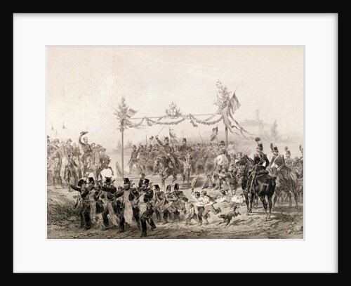 Charles-Albert I Prince of Carignan in Charge of the Piedmontese Army Crossing the Tessin by Italian School