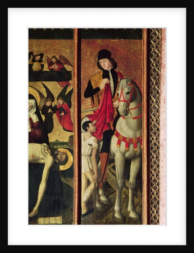 St. Martin, left hand panel from a triptych depicting Pieta between St. Martin and St. Catherine, 1475 by Ludovico Brea