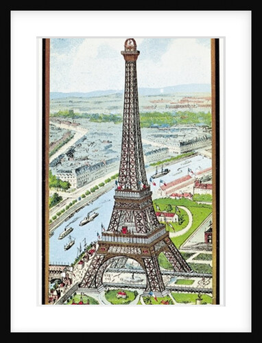 Postcard depicting the Eiffel Tower at the Exposition Universelle, 1889 by French School