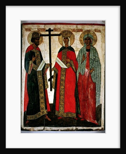 Icon depicting SS. Constantine, Helena and Agatha, Novgorod School, c.1500 by Dionisy