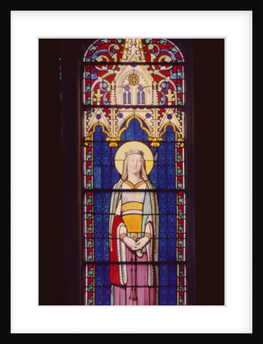 Window depicting Marie-Amelie de Bourbon-Sicile as St. Amelia, Sevres Workshop by Jean Auguste Dominique Ingres
