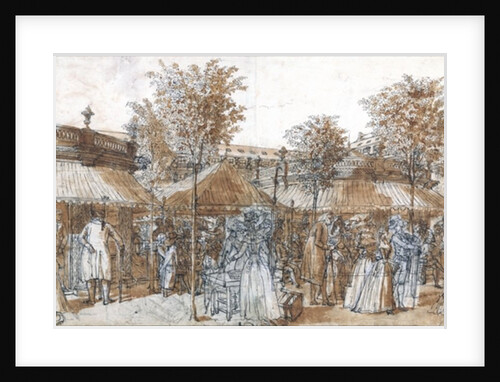 The Palais Royal Garden Walk in 1787 by Claude Louis Desrais
