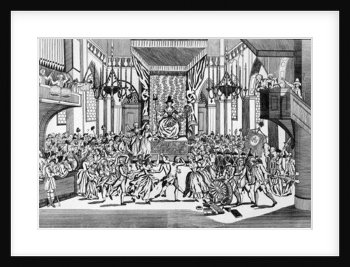 Celebration of the Goddess of Reason at Notre-Dame cathedral in Paris, 10th November 1793 by Auguste Christian Fleischmann