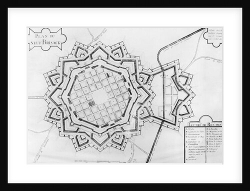 Map and fortifications of Neuf-Brisach by French School