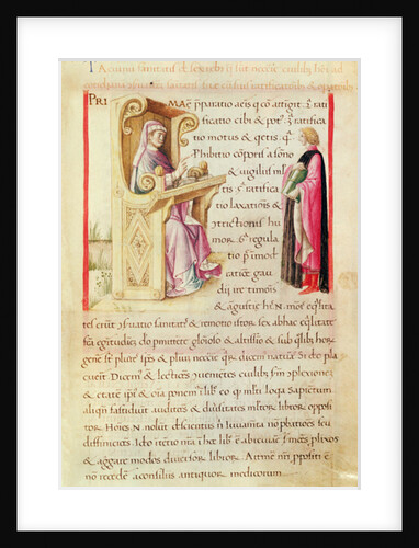 Ms 3054 fol.1 Presentation of the book by Italian School