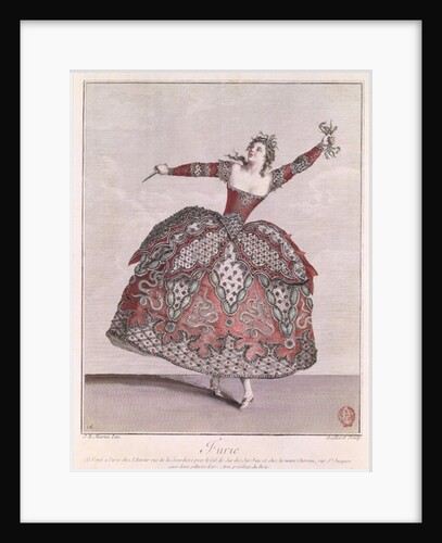 Costume design for a Fury in 'Hippolyte et Aricie' by Jean-Philippe Rameau engraved by Rene Gaillard by Jean Baptiste Martin