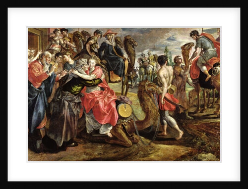 Rebecca Bidding Farewell to her Family, c.1562 by Maarten de Vos
