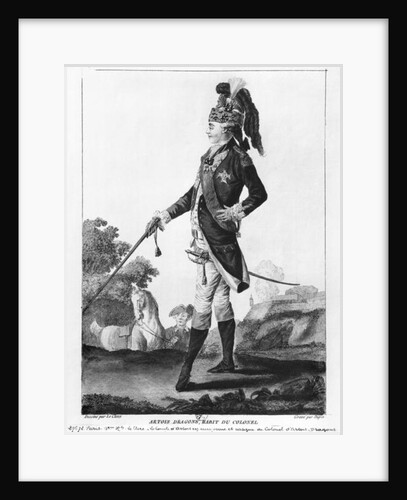 Charles of France Count of Artois, wearing the casq and uniform of colonel of Artois-Dragons regiment by Le Clere