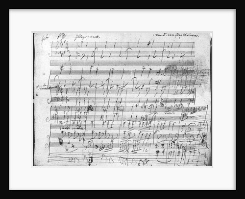 Autograph score sheet for the 10th Bagatelle opus 119 by Ludwig van Beethoven