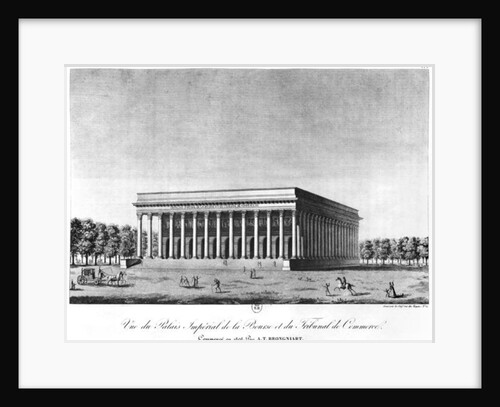 View of the Bourse Imperial Palace and the Commercial Court, Paris, early 19th century by Jacques Louis Constant Le Cerf