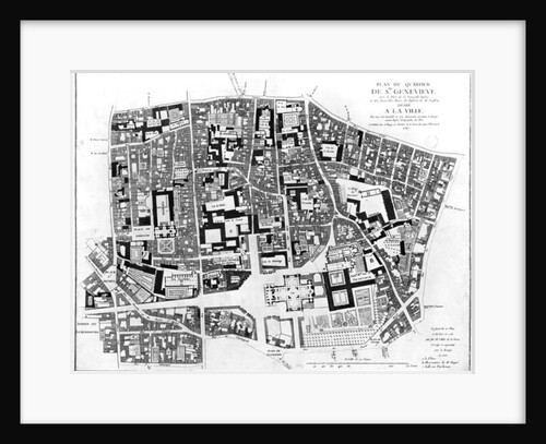 Map of Sainte-Genevieve area, Paris, 1756 by Jean de La Grive