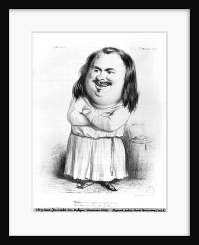 Caricature of Honore de Balzac illustration from 'Le Charivari', 1838 by French School