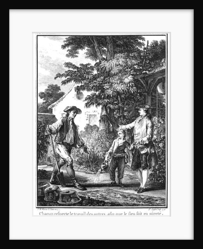 Illustration from 'L'Emile' by Jean-Jacques Rousseau engraved by Pierre Philippe Choffard published in 1779 by Jean Michel the Younger Moreau