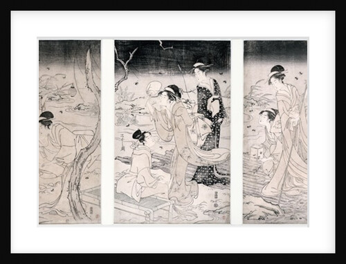 Hunting fireflies at nightfall, 1796-97 by Hosoda Eishi