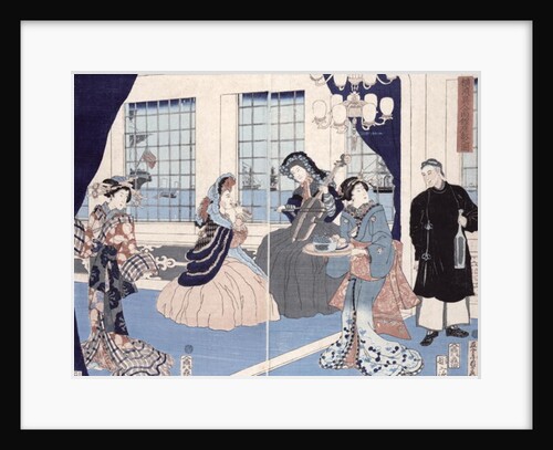 The salon of a house of foreign merchants at Yokohama, 1861 by Utagawa Sadahide