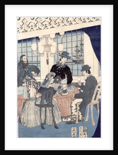 The salon of a house of foreign merchants at Yokohama, 1861 by Utagawa Sadahide