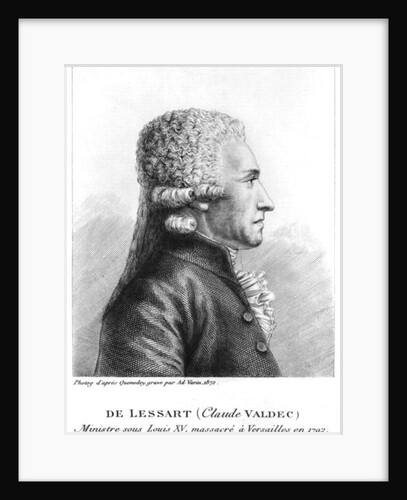 Portrait of Claude Valdec de Lessart engraved by Ad. Varin, 1872 by Edme Quenedey
