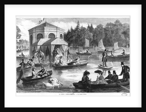 View of the pond of the Court at Fontainebleau by Ange-Louis (1815-72) Janet