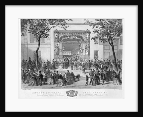 Entrance to the 'Grand Cafe Parisien', Paris, 1856 by E. David